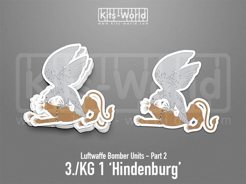 Kitsworld SAV Sticker - Luftwaffe Bomber Units -  3./KG 1 'Hindenburg' W:100mm x H:93mm 